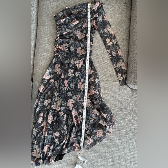 ZARA Floral One-Shoulder Asymmetric Mesh Midi Dress – NWT size Medium - Picture 16 of 16